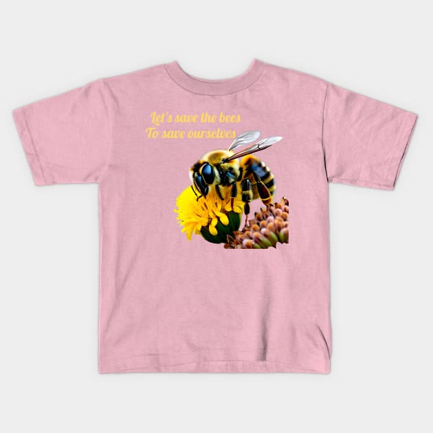 Let s save the bees to save ourselves Kids T-Shirt by sweetvision